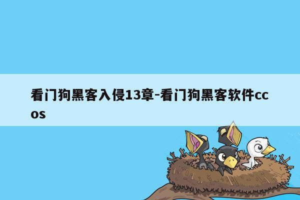 看门狗黑客入侵13章-看门狗黑客软件ccos